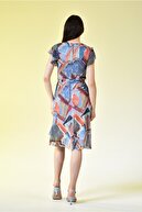 AVVER Kadın Bel Kuşaklı Desenli Şifon Elbise