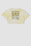 Defacto Kız Çocuk Smileyworld Lisanslı Batik Kısa Kollu Tişört V5697A621HS
