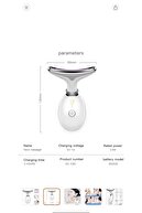 دستگاه زیبایی صورت گردن Melistansu ماساژ ویبره مراقبت ضد چروک فوتون تراپی LED-thumb