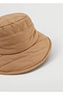 Mango Kadın Orta Kahverengi Kapitone Bucket Şapka