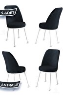 Metal, Chair Anthracite Legs White