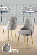 Chair Gray Legs Gold