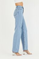 Ramrod Sour Buz Mavisi Power Likralı Süper Yüksek Bel Salaş Jeans Palazzo Pantolon