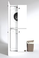 Kenzlife çamaşır-bulaşık makinesi dolabı kapaklı roksana byz 180*70*60 banyo çift katlı ofis