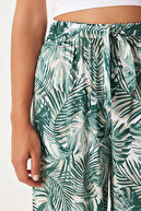 زنان Cagla Green Nnخwedی با الگوی ویسکوز ویسکوز شلوار Palazzo EN00606-thumb