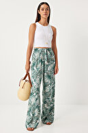 زنان Cagla Green Nnخwedی با الگوی ویسکوز ویسکوز شلوار Palazzo EN00606-thumb