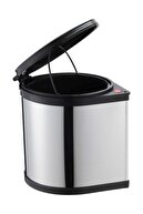 سطل زباله درب کابینت سطل زباله 11 لیتری آشپزخانه زیر پیشخوان درب اتوماتیک استیل 11 لیتری-thumb