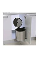 سطل زباله درب کابینت سطل زباله 11 لیتری آشپزخانه زیر پیشخوان درب اتوماتیک استیل 11 لیتری-thumb