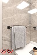 بغل مربع سیاه چسب 40 سانتی متر | آویز حوله بلند | گزینه نصب بدون حفاری-thumb