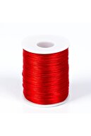 10 متر - طناب فلاش 1 میلی متری، طناب دستبند، طناب دم موش صحرایی، رنگ قرمز، نخ جواهر-thumb