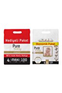 پوشک بچه ارگانیک سایز 4 مکسی با 100 دستمال مرطوب هدیه-thumb