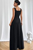 لباس بند بلند یقه زیر زنانه مشکی-thumb