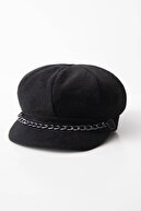 Addax Kadın Siyah Denizci Tipi Kaşe Şapka Şpk02 - E1 ADX-0000020361