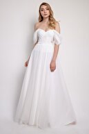 لباس نامزدی و شب خال خالی سفید-thumb