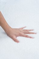 VL قابل شستشو با پایه ضد لغزش پریمیوم پومپوم لبه دار ست حمامی 2 عددی سفید-thumb