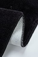 VL قابل شستشو با پایه ضد لغزش پریمیوم پومپوم لبه دار ست حمامی 2 عددی مشکی-thumb