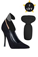 پاشنه کفش پیشگیری از ضربه و باریک شدن پد محافظ پا دستگاه اسفنج پاشنه 2 جفت مشکی-thumb