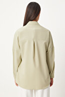 پیراهن سبک زنانه خاکی اورسایز پایه بلند DD00842-thumb