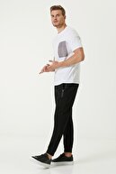 Network Erkek Slim Fit Beyaz Baskılı T-shirt 1080062