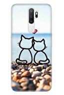 Oppo A5 A9 2020 Pure Modern Desenli Silikon Kılıf Kedilerin Aşkı