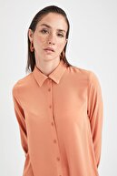 Defacto Kadın Kahverengi Regular Fit Gömlek Tunik V0814AZ21SM