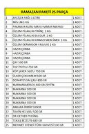 بسته کمک غذایی ماه رمضان جعبه غذای 25 عددی-thumb