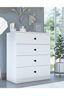 کمد سفید 4 کشو Gm 083 Almina با دسته دکمه-thumb