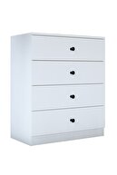 کمد سفید 4 کشو Gm 083 Almina با دسته دکمه-thumb