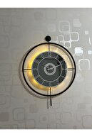 ساعت دیواری شیشه ای فلزی (60X80 سانتی متر در اندازه بزرگ) شیشه واقعی روشن مشکی-دودی-سفید-نقره ای-thumb