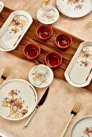 مجموعه مجموعه صبحانه 22 قطعه سرامیکی سرامیکی لوکس طلایی ، مجموعه ارائه صبحانه-thumb