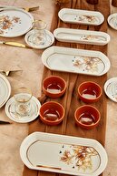 مجموعه مجموعه صبحانه 22 قطعه سرامیکی سرامیکی لوکس طلایی ، مجموعه ارائه صبحانه-thumb