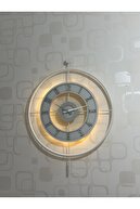 ساعت دیواری شیشه ای فلزی (60x80 سانتی متر اندازه بزرگ) شیشه واقعی و شفاف-سفید-رنگرنگ را روشن کرد-thumb