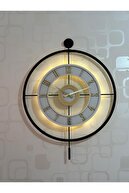 ساعت دیواری شیشه ای فلزی (60X80 سانتی متر در اندازه بزرگ) شیشه واقعی روشن مشکی-شفاف-سفید-طلایی-thumb