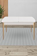 White Table Natural Wooden Leg