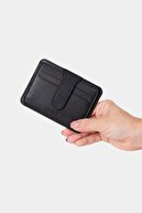 3607 چرم اصل زنانه جا کارتی مردانه کیف پول مشکی-thumb