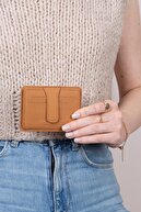 3607 چرم اصل زنانه جای کارت مردانه کیف پول قهوهای مایل به زرد-thumb