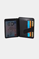 3607 چرم اصل زنانه جا کارتی مردانه کیف پول مشکی-thumb