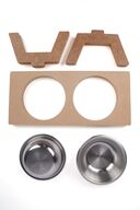 ظرف غذای گربه چوبی طرح ویژه ظرف آب غذای سگ قابل جداسازی-thumb