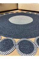 فرش دستباف بژ حصیری فرش گرد حصیری-thumb