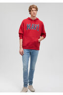 سویشرت قرمز کلاهدار با لوگو 067149-81773-thumb