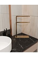 جا حوله ای روی میز حوله کاغذی دکوراسیون حمام منزل فلزی ضد زنگ بدون نیاز به مونتاژ طلا-thumb