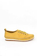 Deripabuc Hakiki Deri Sarı Kadın Deri Casual Ayakkabı Dp16-0062