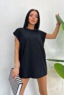 Unisex یقه گرد پنبه اورسایز تی شرت Zero Sleeve Boyfriend Boutique Beybun