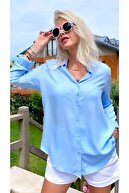 POLO BONETTA Kadın Basic Standart Kalıp Dokuma Viskoz Kumaş Gömlek Bluz
