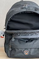 کوله پشتی / کیف مدرسه لپ تاپ پارچه ای Crinkle Fcstore ضد آب سایز متوسط ​​کلینکر خاکستری تیره-thumb