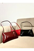 کیف زنانه کمربند یکپارچهسازی با سیستمعامل چرمی با جزئیات قرمز رنگ با حجم داخلی بزرگ-thumb