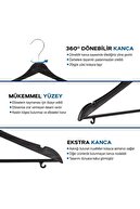 ظاهر چوبی پلاستیکی لباس مشکی رخت آویز رخت آویز پیراهن رخت آویز آویز شلوار 10 عدد-thumb