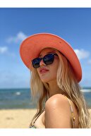 HemenALbence Kadın Hasır Plaj Şapkası Pembe