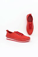 Deripabuc Hakiki Deri Kırmızı Kadın Deri Casual Ayakkabı Dp16-0062