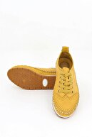Deripabuc Hakiki Deri Sarı Kadın Deri Casual Ayakkabı Dp16-0062